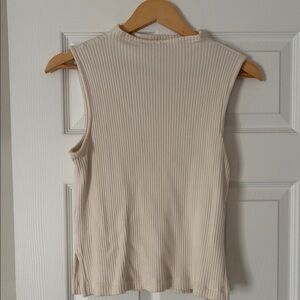 Madewell Sleeveless Ribbed Cream Top